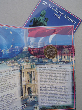 奥地利1998年欧盟轮值主席国-50先令双色纪念
