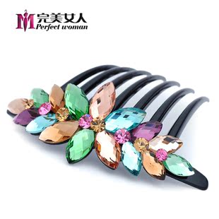  特价热卖正品发饰 韩国盘发结婚头饰品 韩式百变水晶发梳插梳包邮