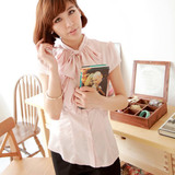 Culk-祺艺 2012夏装新款 女 韩版 修身 真丝 OL 短袖衬衫