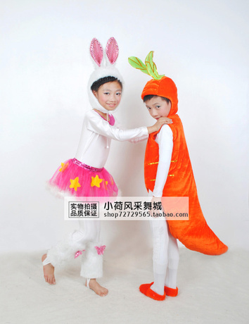 特价儿童动物演出服装 小兔子拔萝卜舞蹈服装