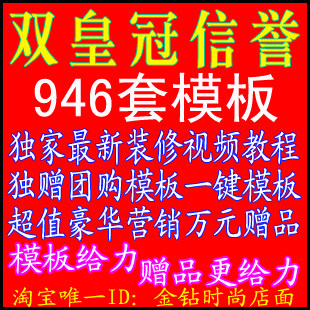 淘宝店铺装修模板全套 网店装修模版旺铺扶植版/标准版 营销教程