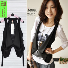 小马夹马甲2012新款女装春夏季韩版休闲时尚蝴蝶百搭显瘦黑色背心