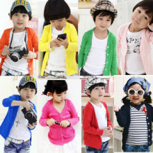 2013 new spring clothing sun protection clothing Korean children boys and girls long-sleeved t-shirt air conditioning cardigan jacket