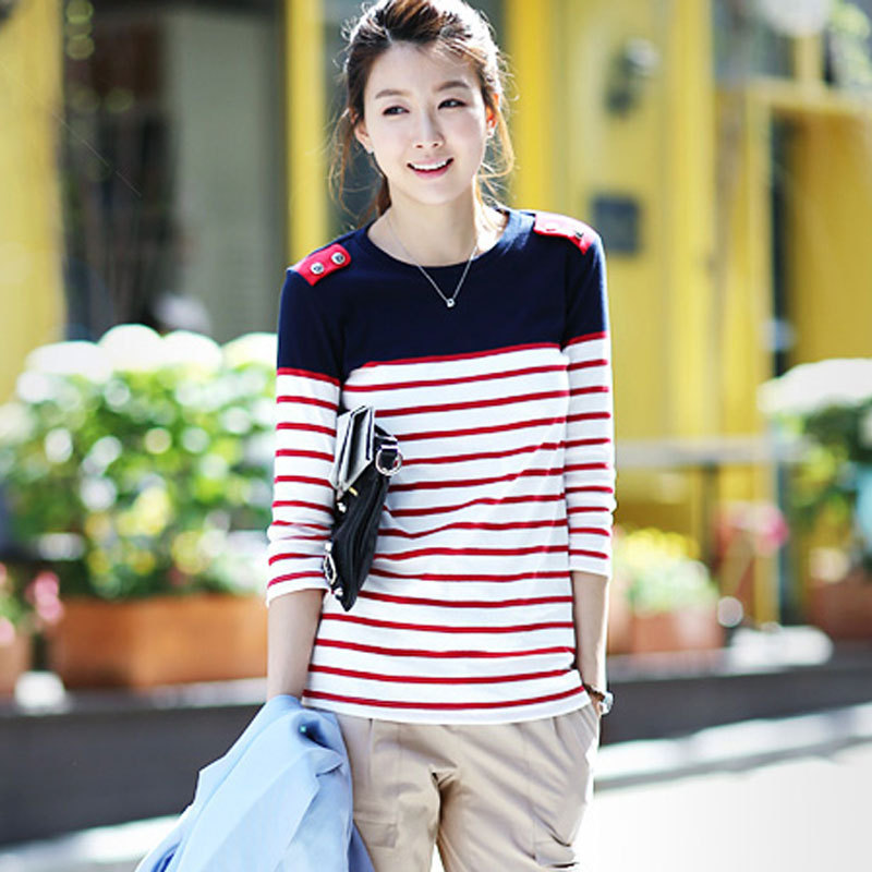 韩版圆领休闲衫女装T恤...