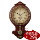 包邮福寿禄时钟田园中式挂钟静音创意欧式客厅墙壁装饰石英钟表
