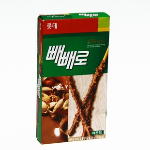  【天猫超市】韩国进口 乐天杏仁夹心甜饼干/杏仁巧克力棒 32g