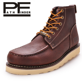  PF pathfinder 牛皮男靴 简约潮流工装靴 男鞋 高帮鞋 户外休闲鞋