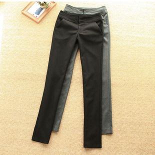  特OL西裤日单秋冬新款淑女毛呢羊毛修身小脚裤正装裤有大码