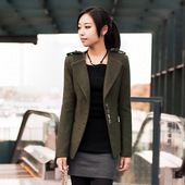 2012Vero spring Korean Women New Slim Military style suit jacket Moda woolen ZUMA