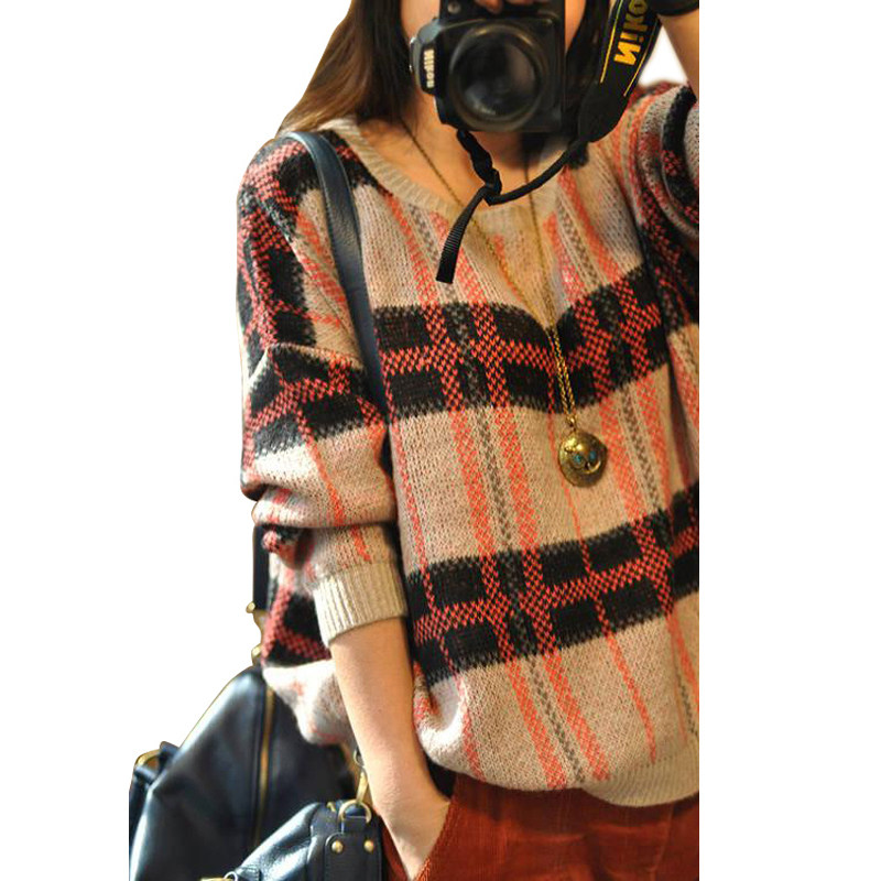 2012秋装新品 日单品韩单软软宽松复古针织打底衫大