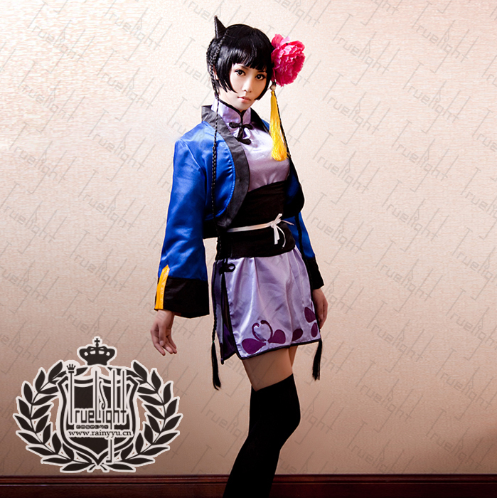 original edition!City of White Nights cosplay Kuroshitsuji Blue Cat butterfly Cheongsam skirt Purple dress formula clothingin the Play mode/Anime/Periphery/cos/Board games , Cosplay Apparel/Props/Service , Cosplay Women category - from Buy2taobao.com to provide professional Taobao agent buy service