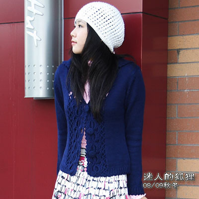 08冬日恋歌!手工编<em>钩</em> 甜美系 针织<em>开衫长袖</em> 3_