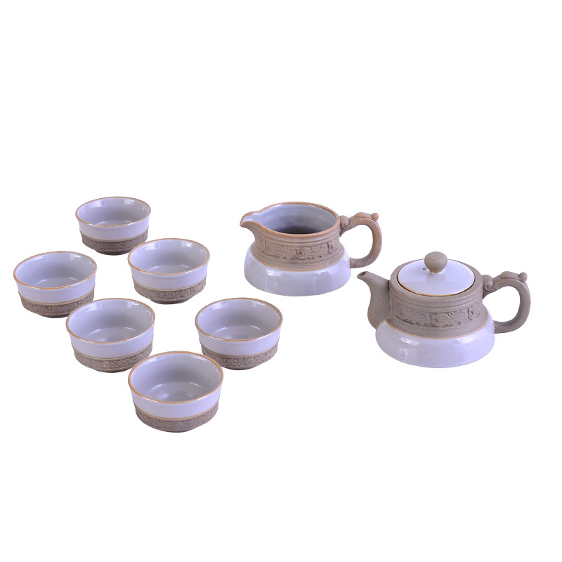 陶瓷茶具 手绘汉陶祥龙茶具套组 茶壶公道杯茶杯 茶道配件套装 陶瓷茶具 手绘汉陶祥龙茶具套组 茶壶公道杯茶杯 茶道配件套装