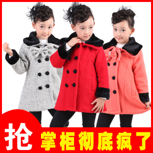 新款童装女童大衣呢大衣外套时尚女童呢子外套韩版 儿童大衣