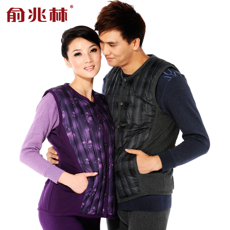 【特价清仓】俞兆林 御寒时尚印花羽绒背心/马甲 男女款