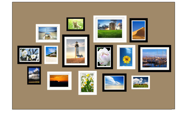 15框<em>照片墙</em>素材 相片墙画<em>心</em> 相框墙组合 路上的