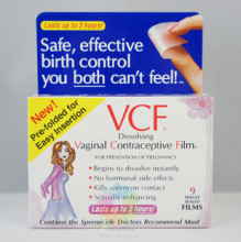 特价，美国VCF避孕膜 女士专用9片装 2015.8 最新