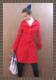 品牌FASHION 优雅气质超独特红色半长风衣