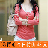 2012春装新款女装韩版女装长袖T恤打底衫 大码女装
