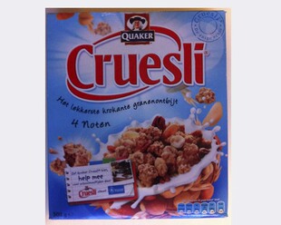  荷兰直邮 Quaker Cruesli  营养早场麦片4种果仁混合 250g