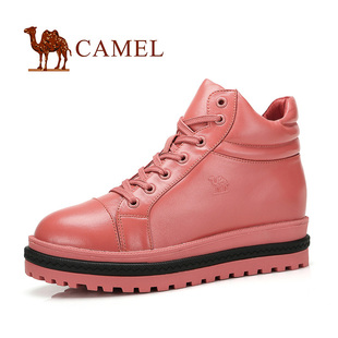  camel 骆驼女靴短靴 牛皮 时尚松糕靴 休闲鞋波仔靴 秋冬新品