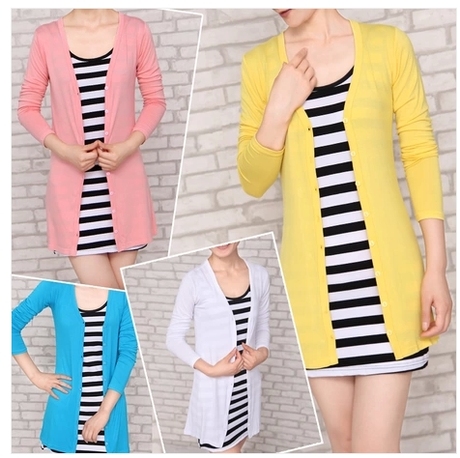 2014<em>春季</em>中<em>长款莫代尔开衫</em>外搭薄款韩版百搭