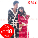浴袍2012新品 日系纯棉毛巾料条纹情侣<em>睡衣</em>男