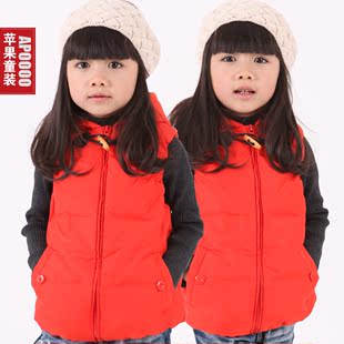  苹果童装 女童冬装马甲 儿童羽绒马甲背心 宝宝马甲加厚115123E