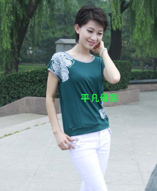 中老年服装中老年女装中年人服饰加肥加大妈妈装夏装休闲T恤 价格:39.00