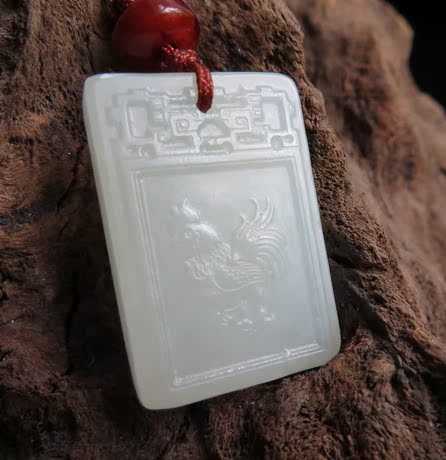 ◆<em>三姐妹</em>精石屋◆ <em>新疆</em>和田玉吊坠 生肖牌鸡挂