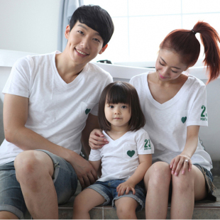  新款特价 亲子装夏装全家装 款母女装父女装一家三口父母女儿