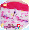 出口日本 HELLO KITTY 粉色玫瑰花纯棉斜纹 枕套床单被套