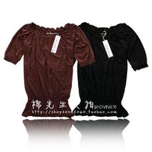 【棉先生 换季特价7折】褶边大领 莫代尔收腰女衫 垂感强 S3075