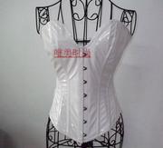 宫廷束身衣白色漆皮，束腰收腹哥特式宫廷马甲，corset钢骨塑身衣
