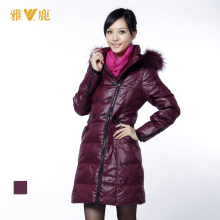 全民疯抢 2010新款 正品雅鹿双拉链时尚女中长款羽绒服 YBC2550