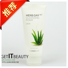 【the face shop】草本芦荟泡沫洁面膏/洗面奶/补水保湿美白防敏