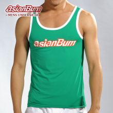 Asianbum 爽滑冰丝 吸湿排汗 时尚运动修身 男士背心
