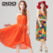 蒂朵2012夏裝新款裙子 寬松顯瘦高腰吊帶雪紡連衣裙 波西米亞長裙