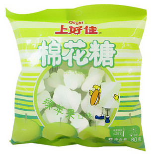  【天猫超市】 上好佳 绿苹果口味棉花糖 80g/包