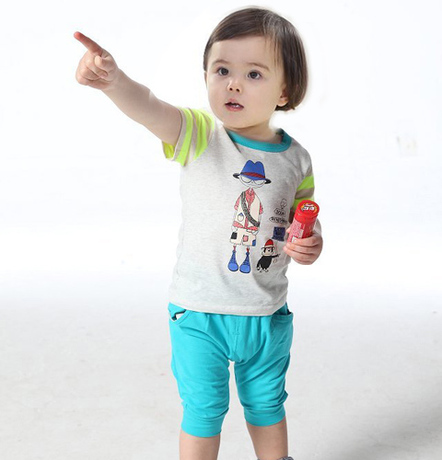 超能娃娃独家儿童短袖套装男童婴儿运动童装
