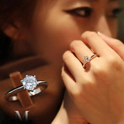 1件 高品质女饰品 韩国18K镀金指环美钻镶嵌锆石戒指钻戒婚戒