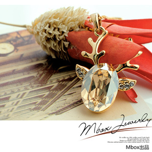  Mbox项链 女 锁骨短款采用施华洛世奇元素水晶 小鹿 情人节礼物