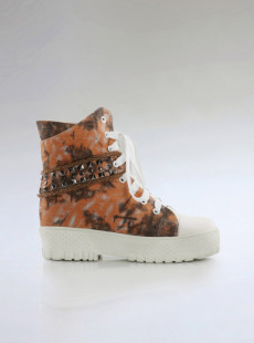 Dream Basha double-colored canvas casual short boots shoes fashion rivet 123,011,322