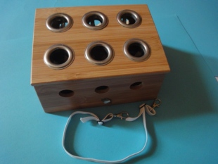 特价!楠竹制六孔艾灸盒子六眼温灸器艾条随身