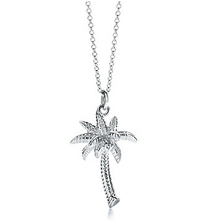 Bank of New artículos de moda de comercio [Tiffany] Special A-class plateado collar de árboles de palma - Super A Calidad