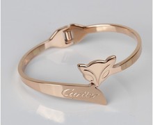 Cartier Cartier zorro zorro pulsera de oro rosa de 14 quilates de oro brazalete de oro rosa no se desvanece