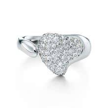 Descuento al por mayor TIFFANY / Tiffany / ring ring con incrustaciones de piedra torcida del corazón