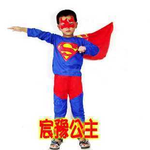 儿童超人万圣节表演超人服装动漫，无敌超人派对，用品儿童超人衣服