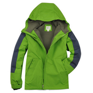  冬装中大童儿童装冲锋衣抓绒内胆加厚青少年装棉服棉衣棉袄外套男