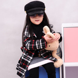 2011韩版新款儿童大衣 女童男童装冬装格子尼外套开衫儿童外套